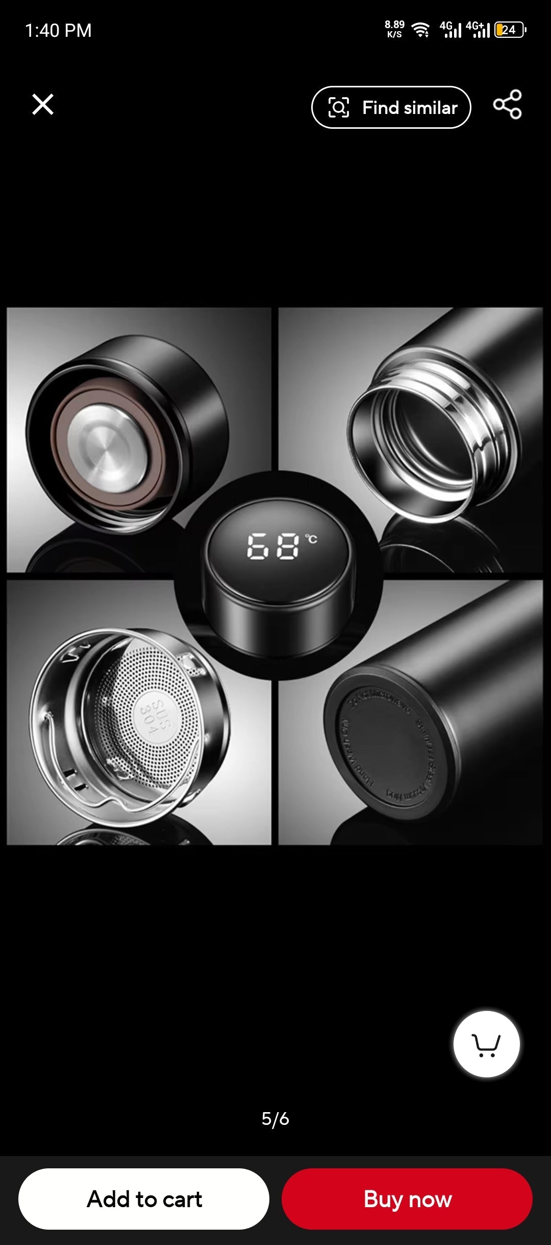 Smart LED Temperature Water Bottle 500ml