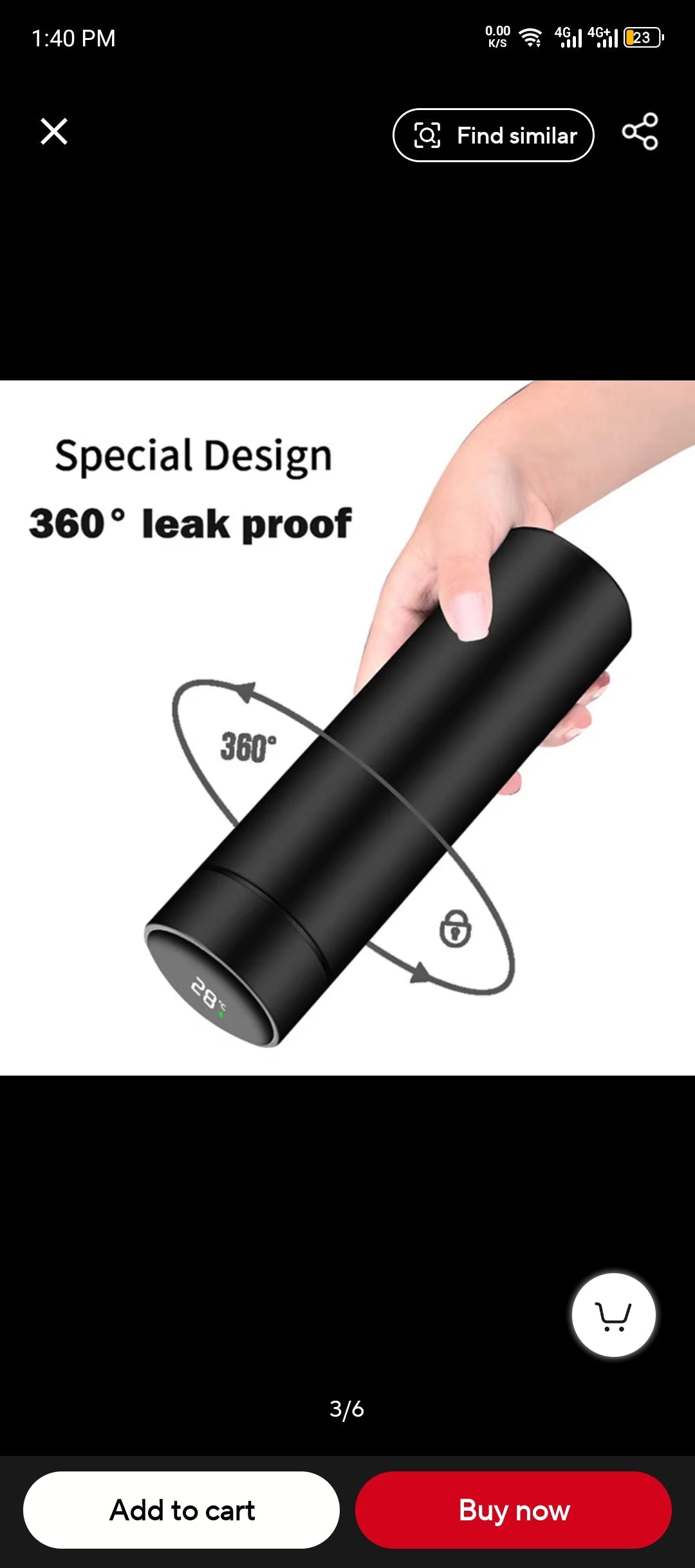 Smart LED Temperature Water Bottle 500ml