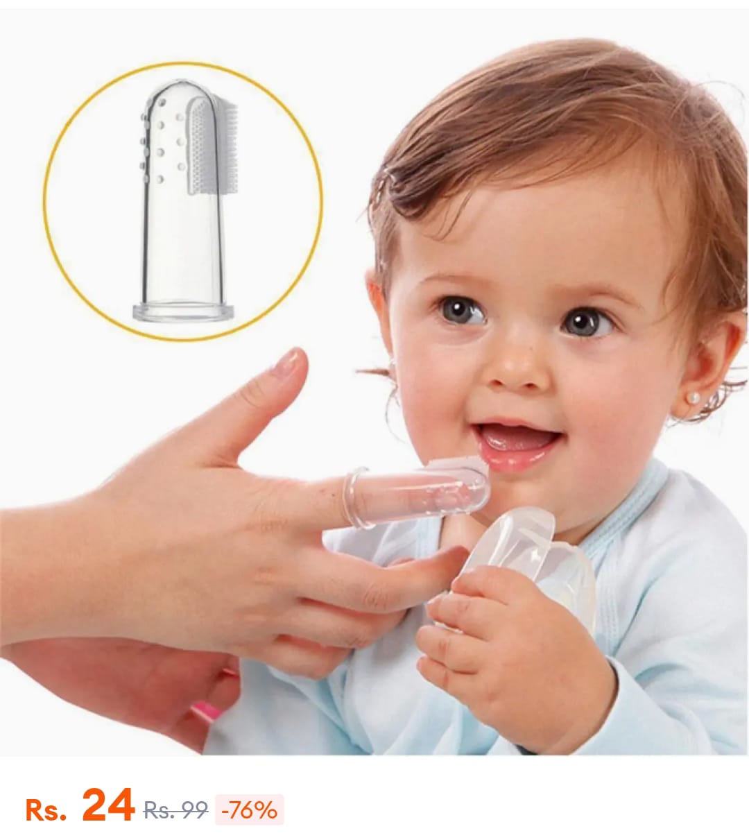 Baby Silicone Finger Toothbrush (Pack Of 2 PCs)