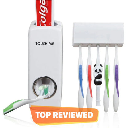 Toothpaste Dispenser Toothbrush Holder